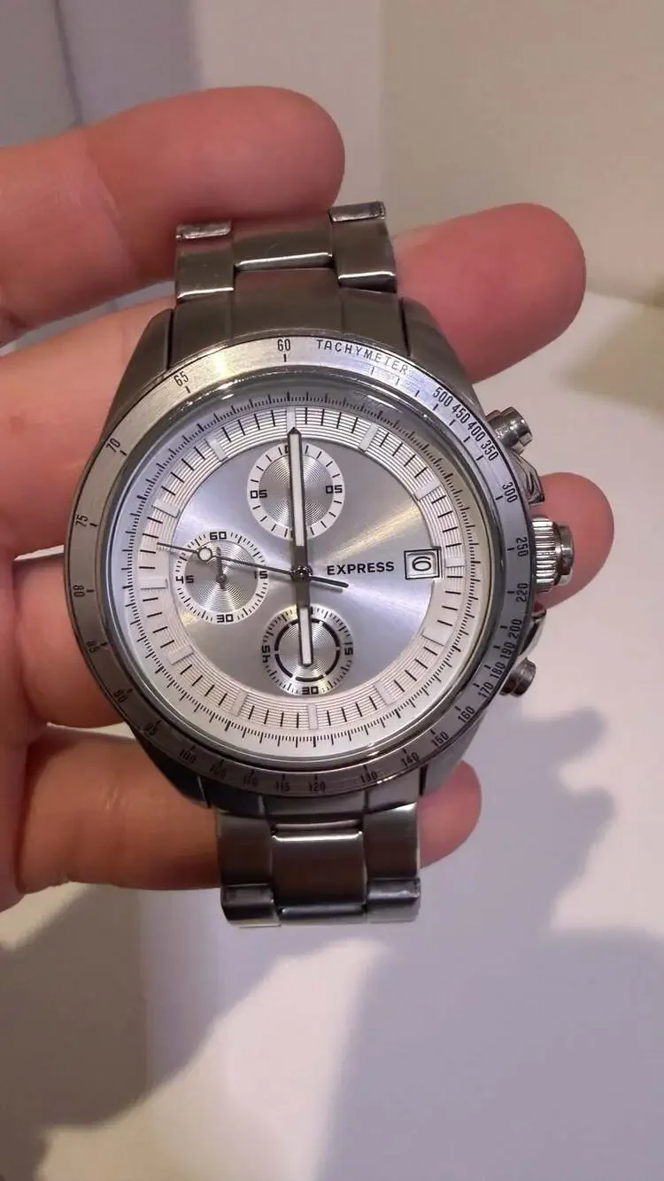 Express Men's Chronograph Silver-Tone Stainless Steel Watch FMDEX028S